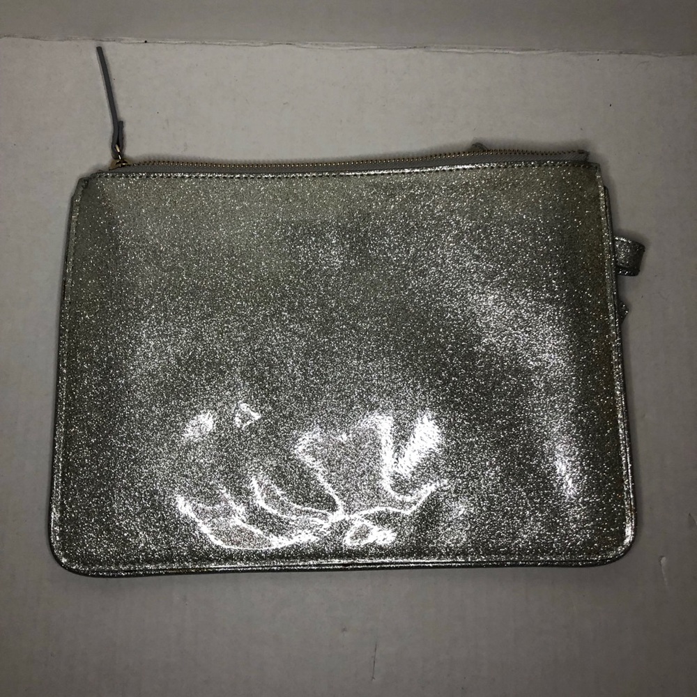 Kate Spade Georgia Glitter Bug Clutch Silver EUC - Picture 10 of 10